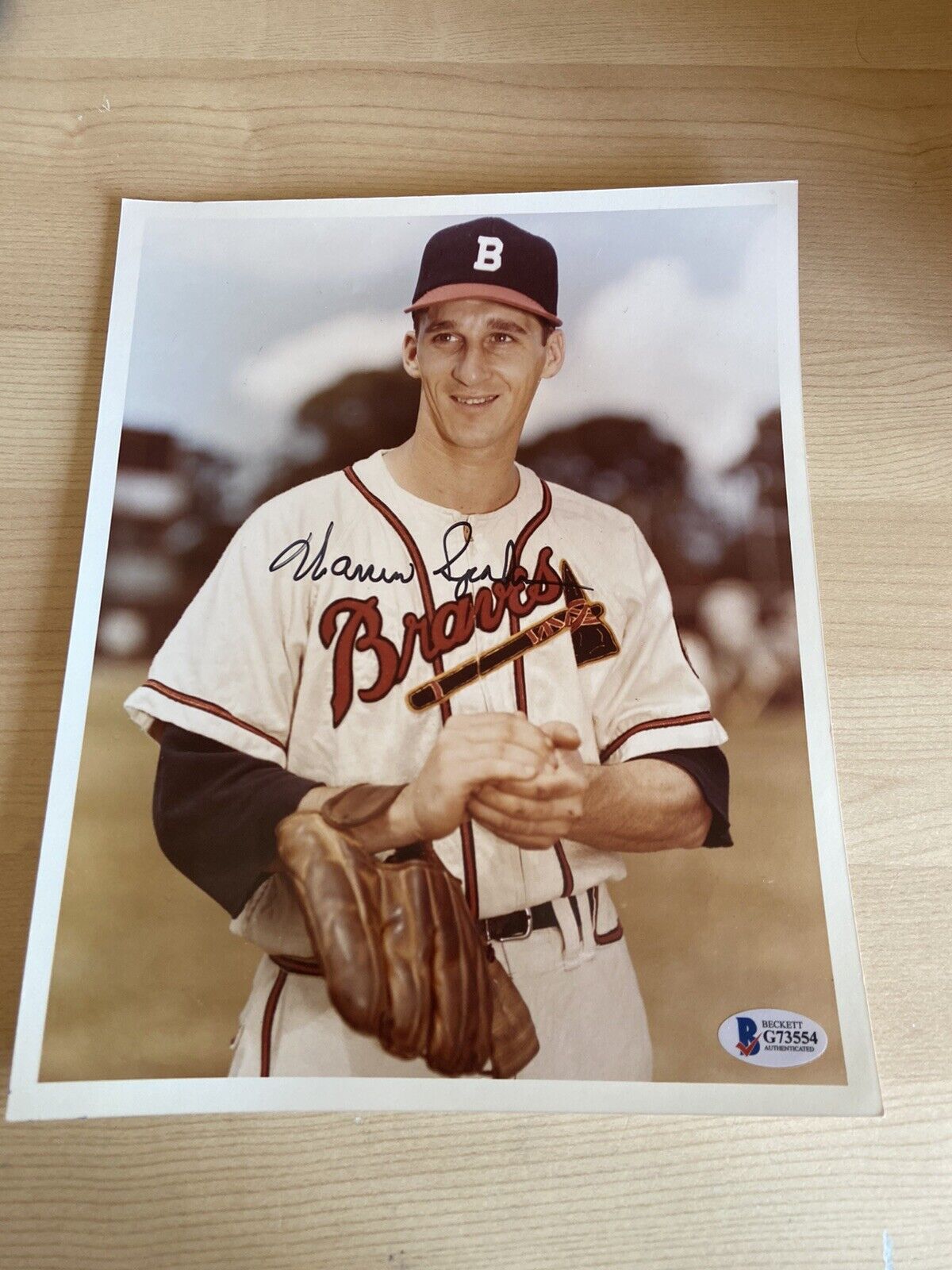 Warren Spahn Braves MLB RIP HOF Autographed Signed 8X10 Photo Poster painting Beckett COA