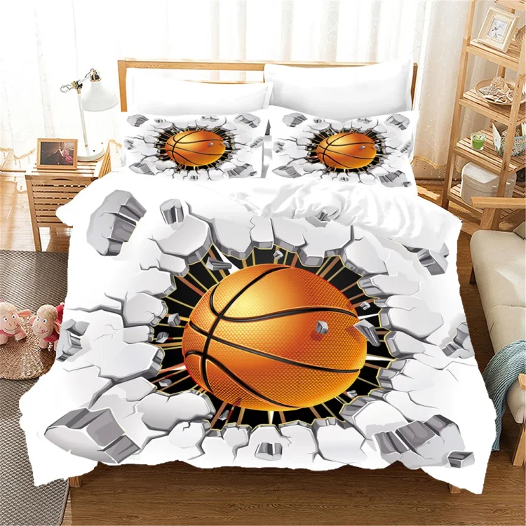 King Bed Room Set Queen Bedding SetsT009 Basketball Bedding Set With Pillow Cases[personalized name blankets][custom name blankets]