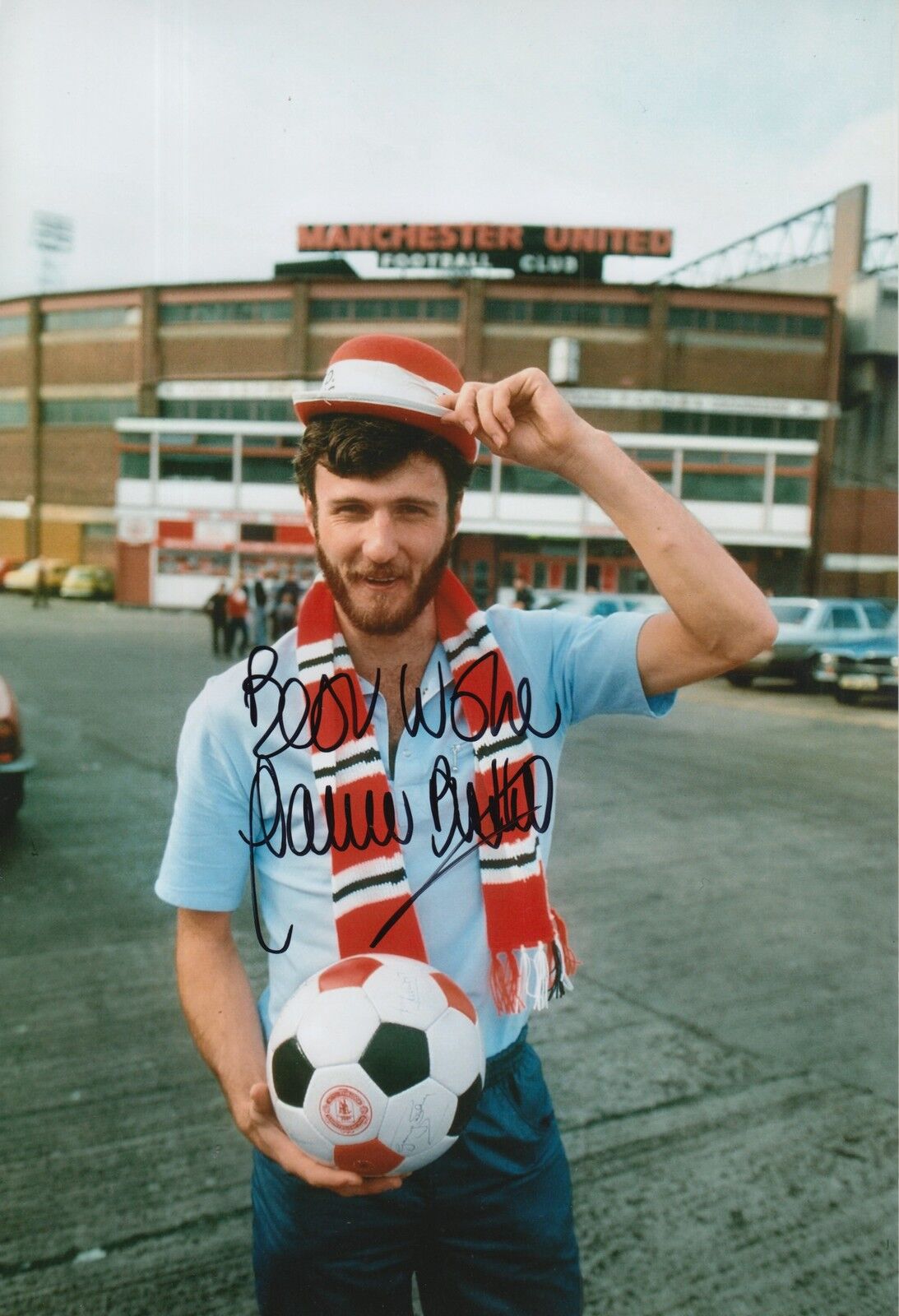 MANCHESTER UNITED HAND SIGNED GARRY BIRTLES 12X8 Photo Poster painting.