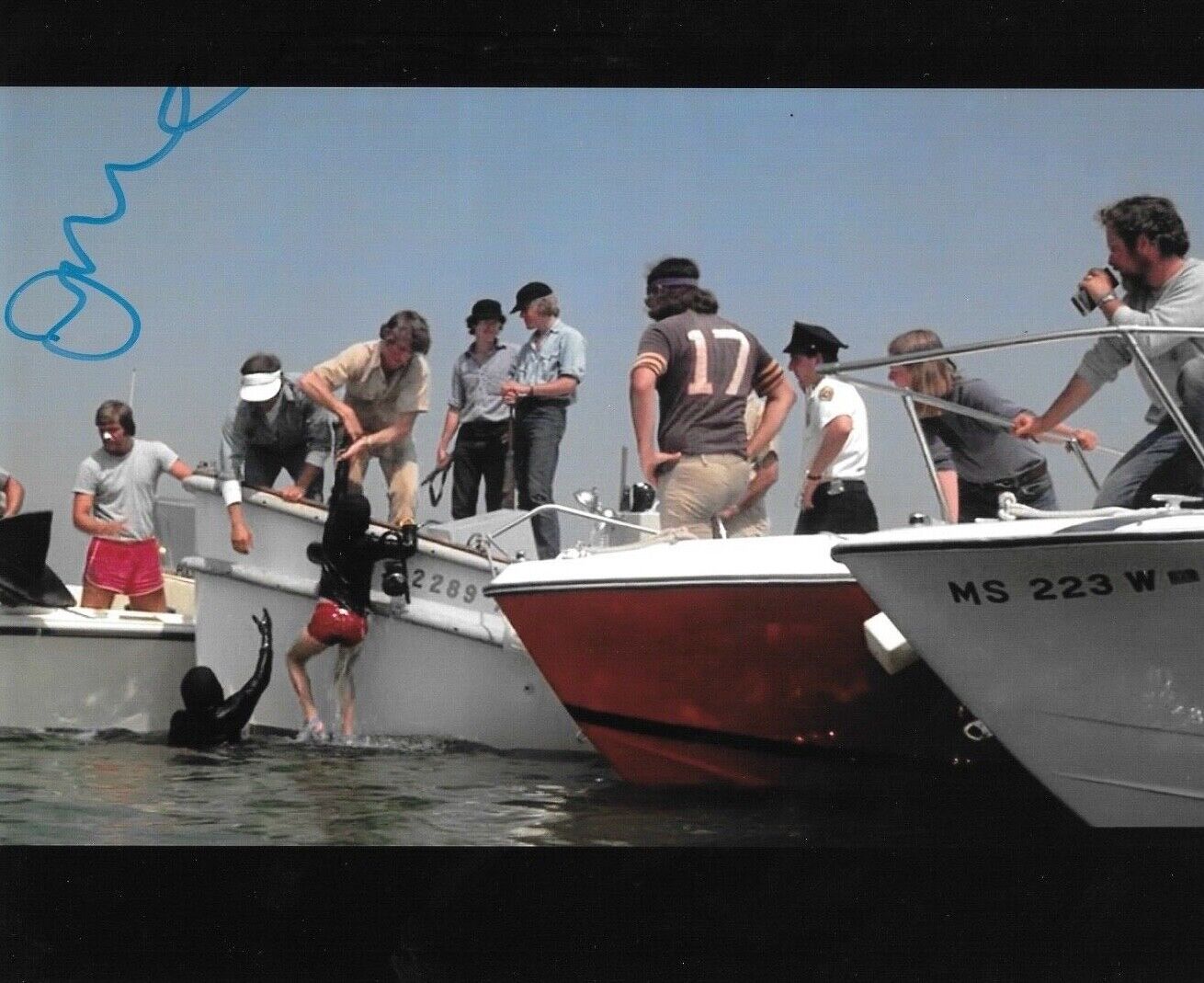 * JONATHAN SEARLE * signed 8x10 Photo Poster painting * JAWS * FAKE SHARK FIN * PROOF * COA * 4