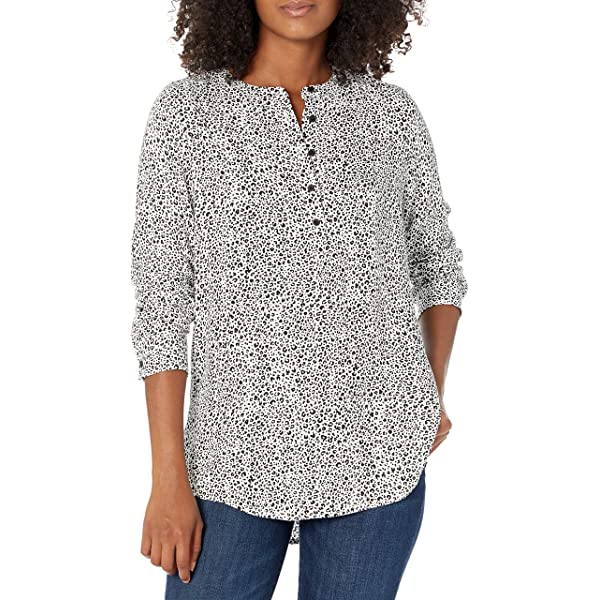 Amazon Essentials Women's Long-Sleeve Woven Blouse Medium French Blue