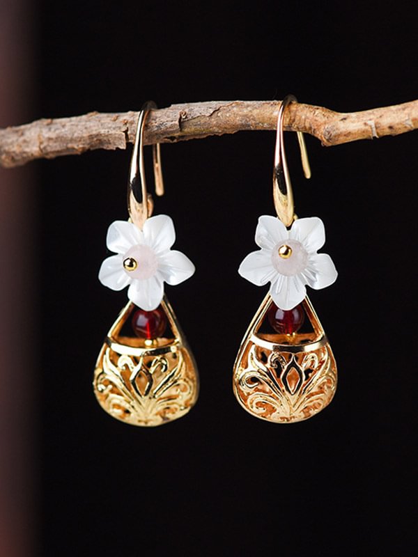 Original Geometry Floral Split-Joint Earrings Accessories