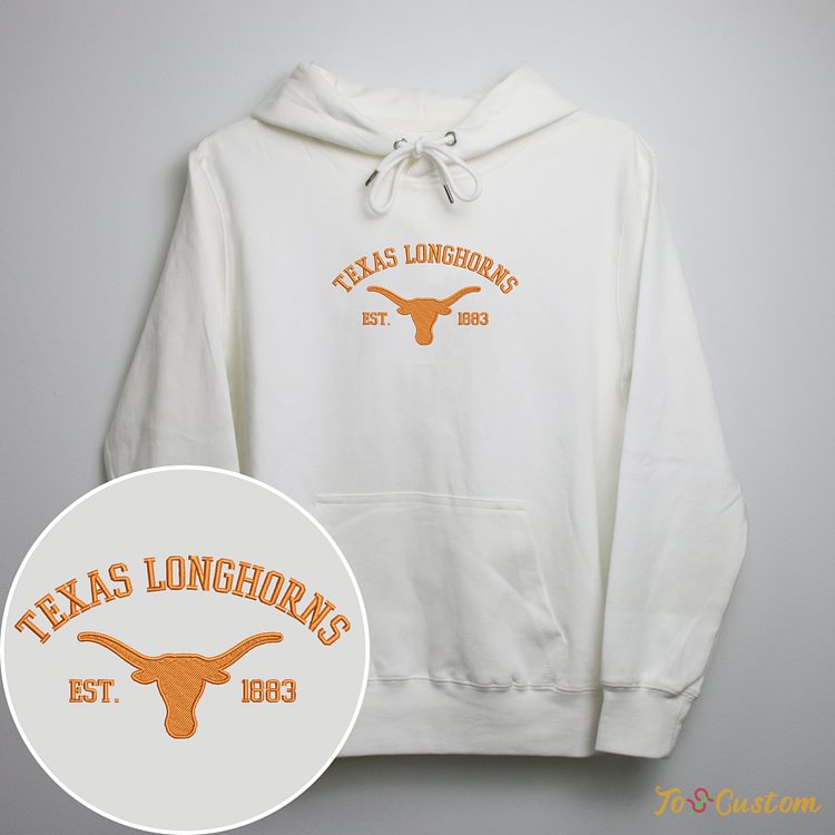 TOSCUSTOM™ NCAA College Sweater Custom Texas Longhorns Embroidered Sweatshirts
