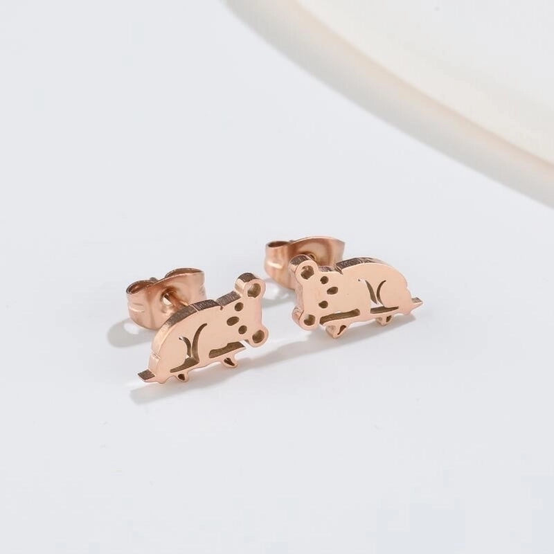 1 Pair Fashion Animal 304 Stainless Steel 18K Gold Plated Ear Studs