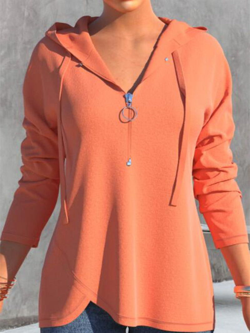 Women Long Sleeve V-neck Graphic Floral Printed Top