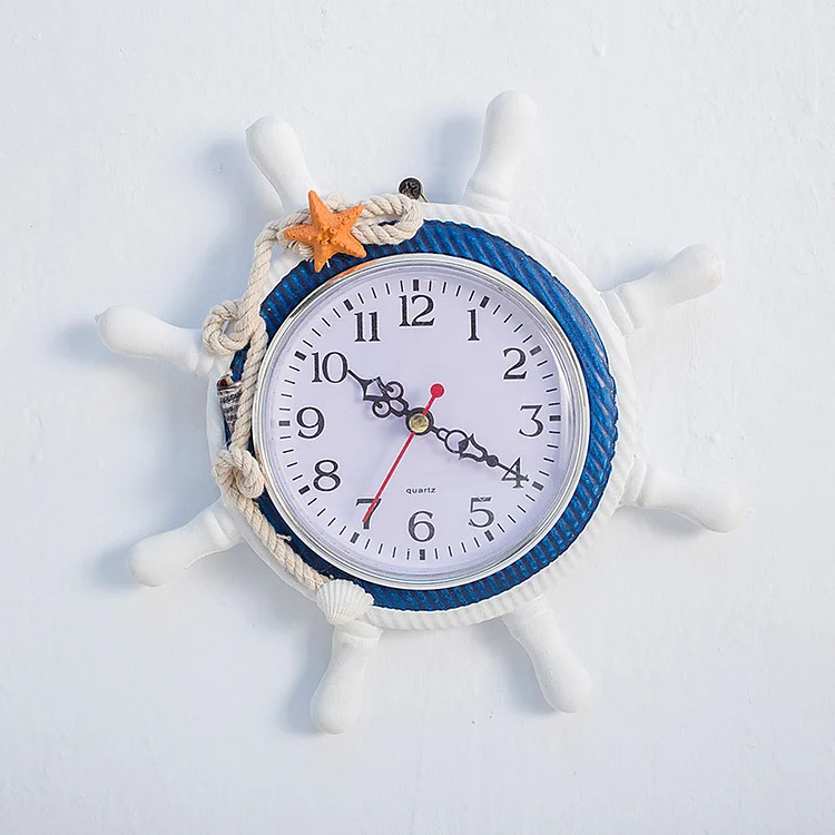 Nautical Mediterranean Wall Clock Wheel