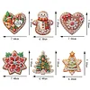 (US Local)6pcs Merry Christmas 2D Flat DIY Diamond Art Pendant Wall Door Decoration