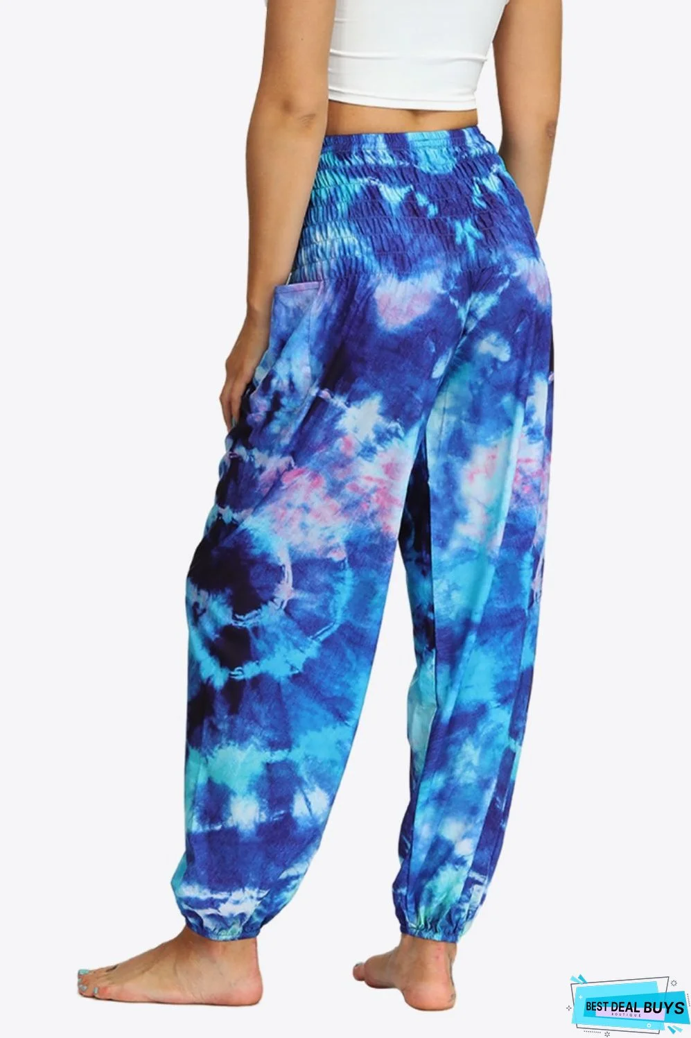 Tie-Dye Smocked Joggers