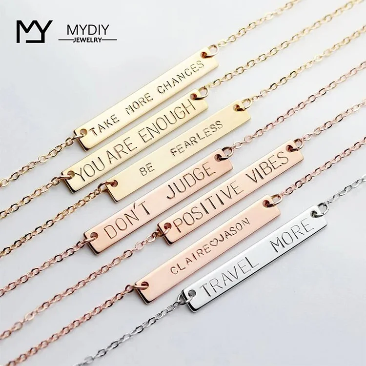 Personalized Necklaces Women Personalized Gift Engraved jewelry Best Friend Gift Friendship  Bracelet gold Stainless steel Gift