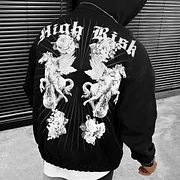 Men's Fashion Oversized Casual Print Sweatshirt Hoodie