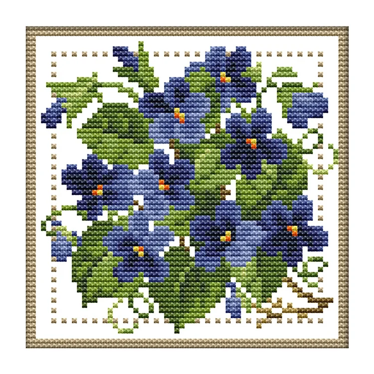 Months Flower February 11CT Printed Cross Stitch Kits (21*21CM) fgoby