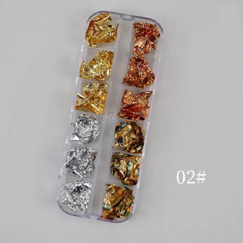12 Grids Spangles Nail Sequins Aurora AB Nail Flakes Stunning Pailliette Heart Butterfly Spring Sticker Nart Tips Decoration-Nail Inspo