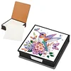 Diamond Painting PU Flowers Birds Note Box with 160 Sheets for Office Home