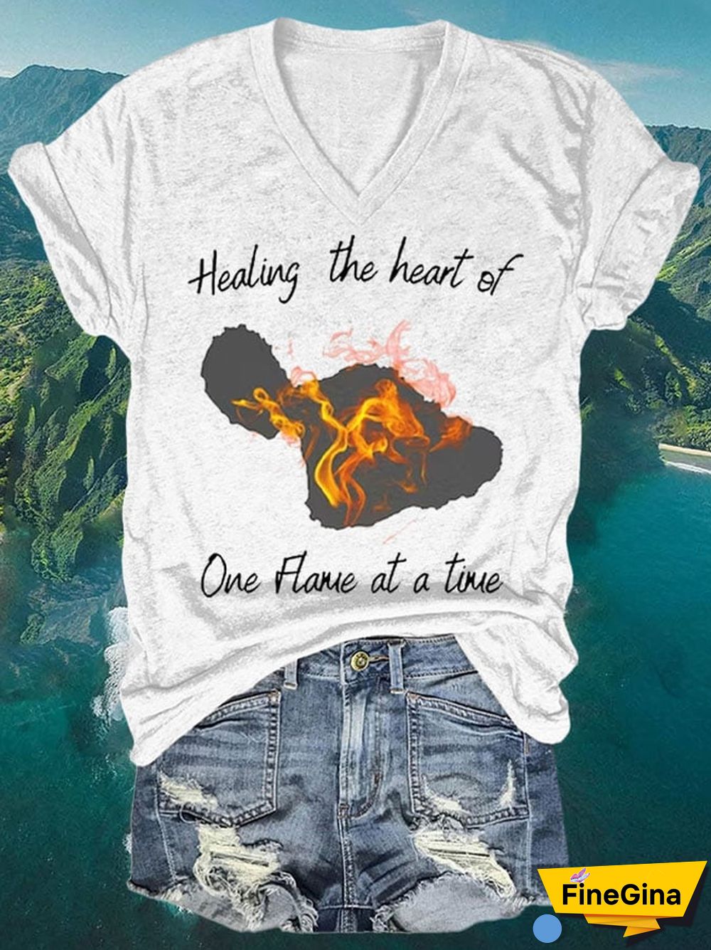Hawaii Wildfire Event Women's Casual Print T-Shirt