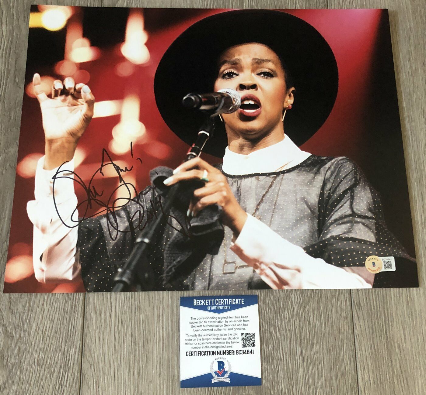 LAURYN HILL SIGNED AUTOGRAPH THE FUGEES 11x14 Photo Poster painting wEXACT PROOF BECKETT BAS COA