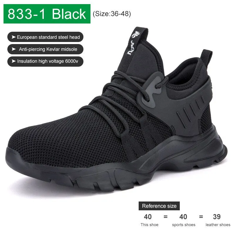 Work Boots Safety Shoes Man Steel Toe Cap Men Casual Shoes Insulation 6000v Lightweight Breathable Hike Sneakers Boot 2021 New