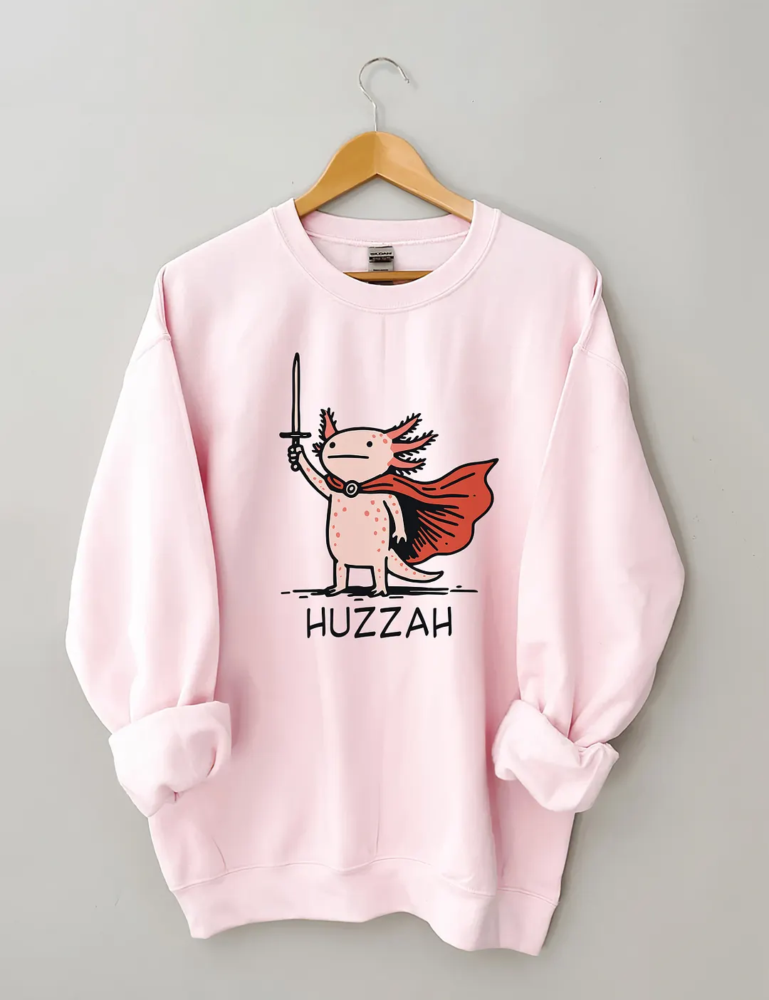 Huzzah Funny Axolotl Meme Sweatshirt