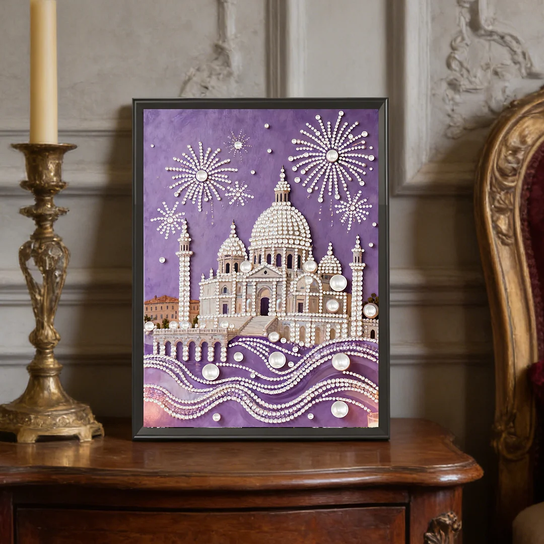 Building DIY Pearl Painting Art Kits Pearl Gem Paintings Picture Arts Craft 30x40cm for Adults Beginners Home Wall Decor No Frame