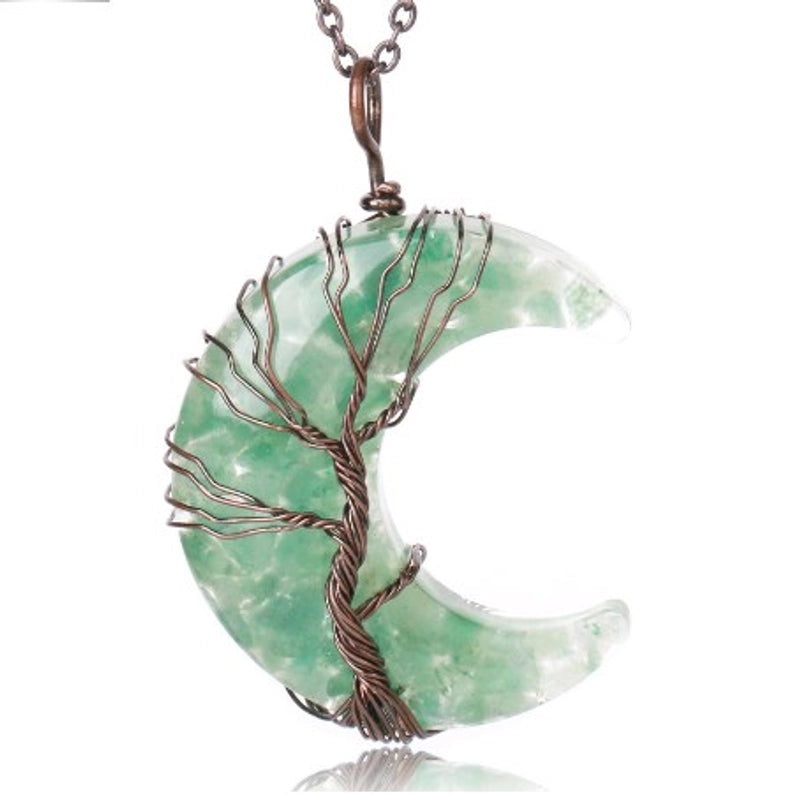 Casual Minimalist Moon Natural Stone Opal Plating Women’s Pendant Necklace Necklace Pendant