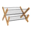 Bamboo Folding Dish Drainer Kitchen Storage Rack Tableware Dish Sink Storage Rack