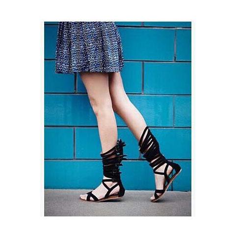 VCSHOES Straps Adjustable Buckle Open Toe Flat Gladiator Sandals