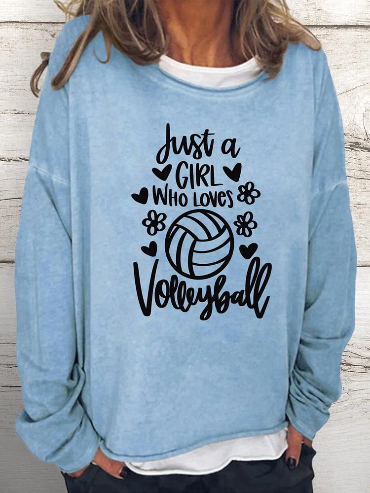 Just a girl who love Volleyball Women Loose Sweatshirt-Annaletters