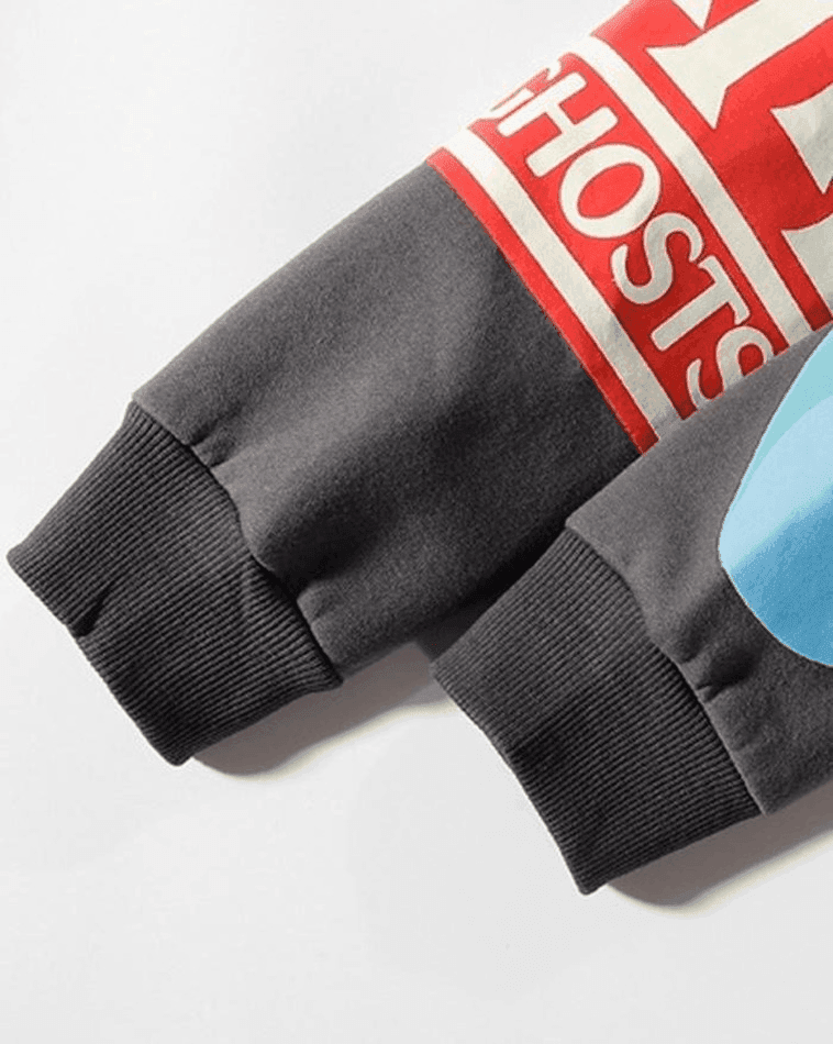 Brownm Letters Printed Long Sleeve Hoodie