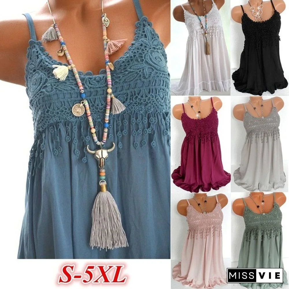 7 Colors Tops Women Lady Sexy Summer Sleeveless Top Blouse Lace Vest Tank Shirt