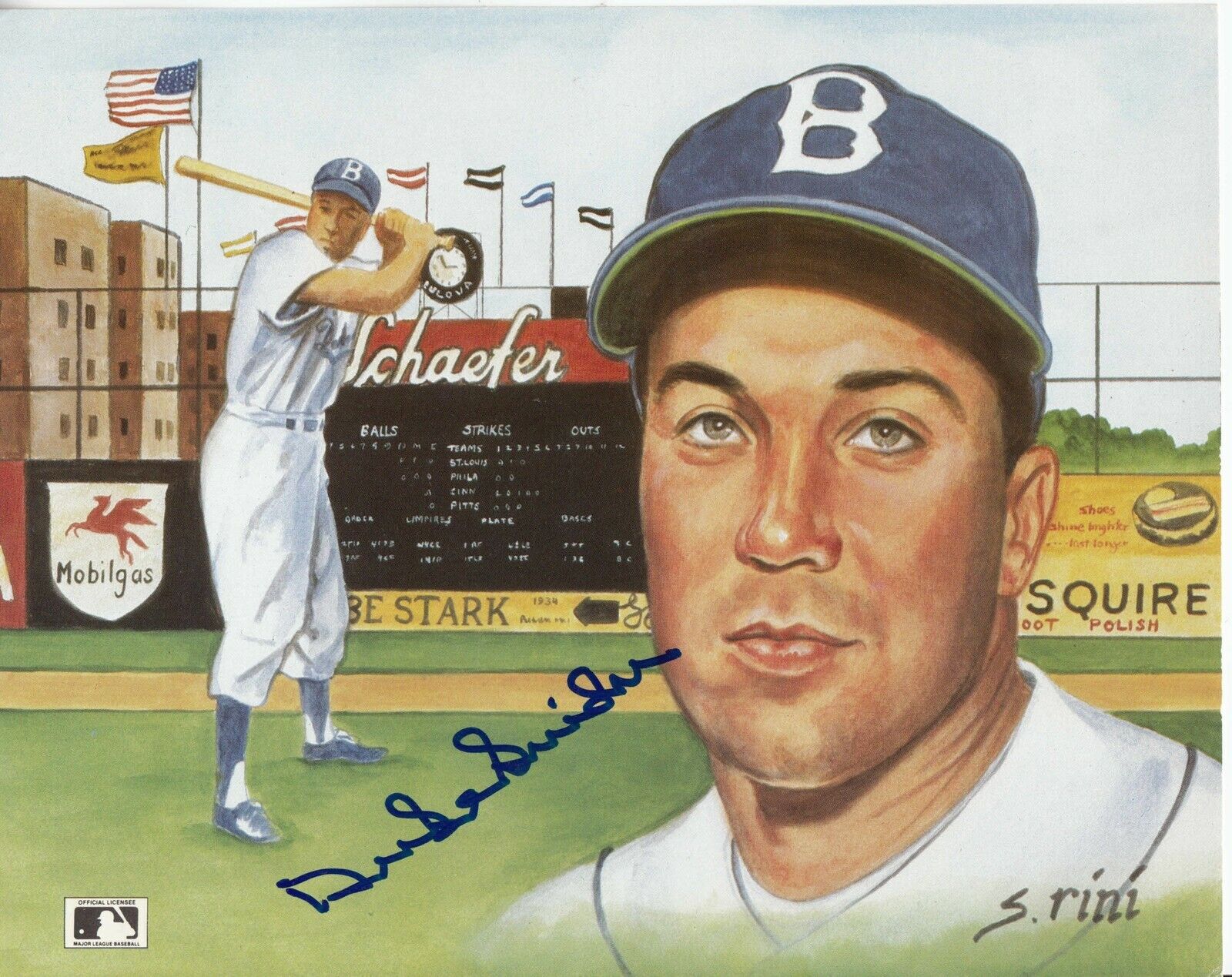 Duke Snider #1 8x10 Signed w/ COA Brooklyn Dodgers 032419