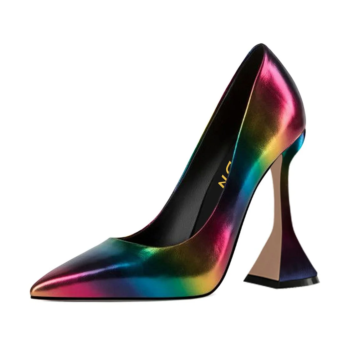 Stylish Multicolor Gradient Pumps Pointed Toe High Heels for Women