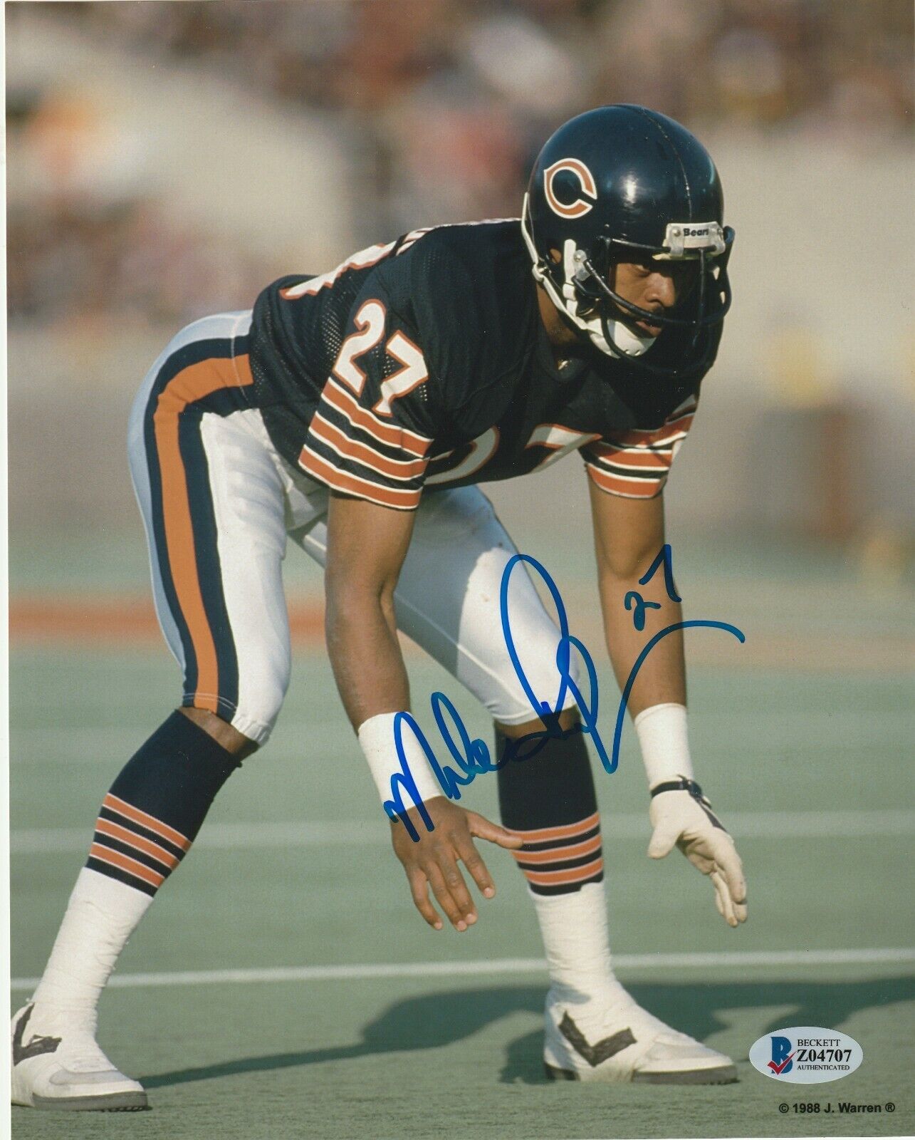 MIKE RICHARDSON Signed Chicago BEARS 8x10 Photo Poster painting with Beckett COA