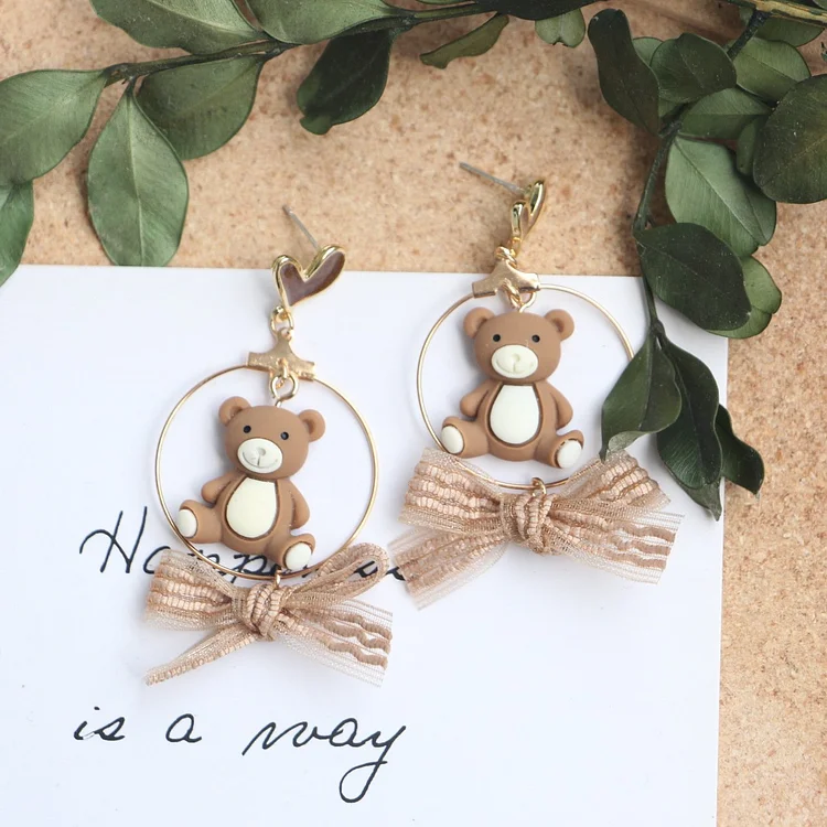 Cute Cartoon Bear Earrings