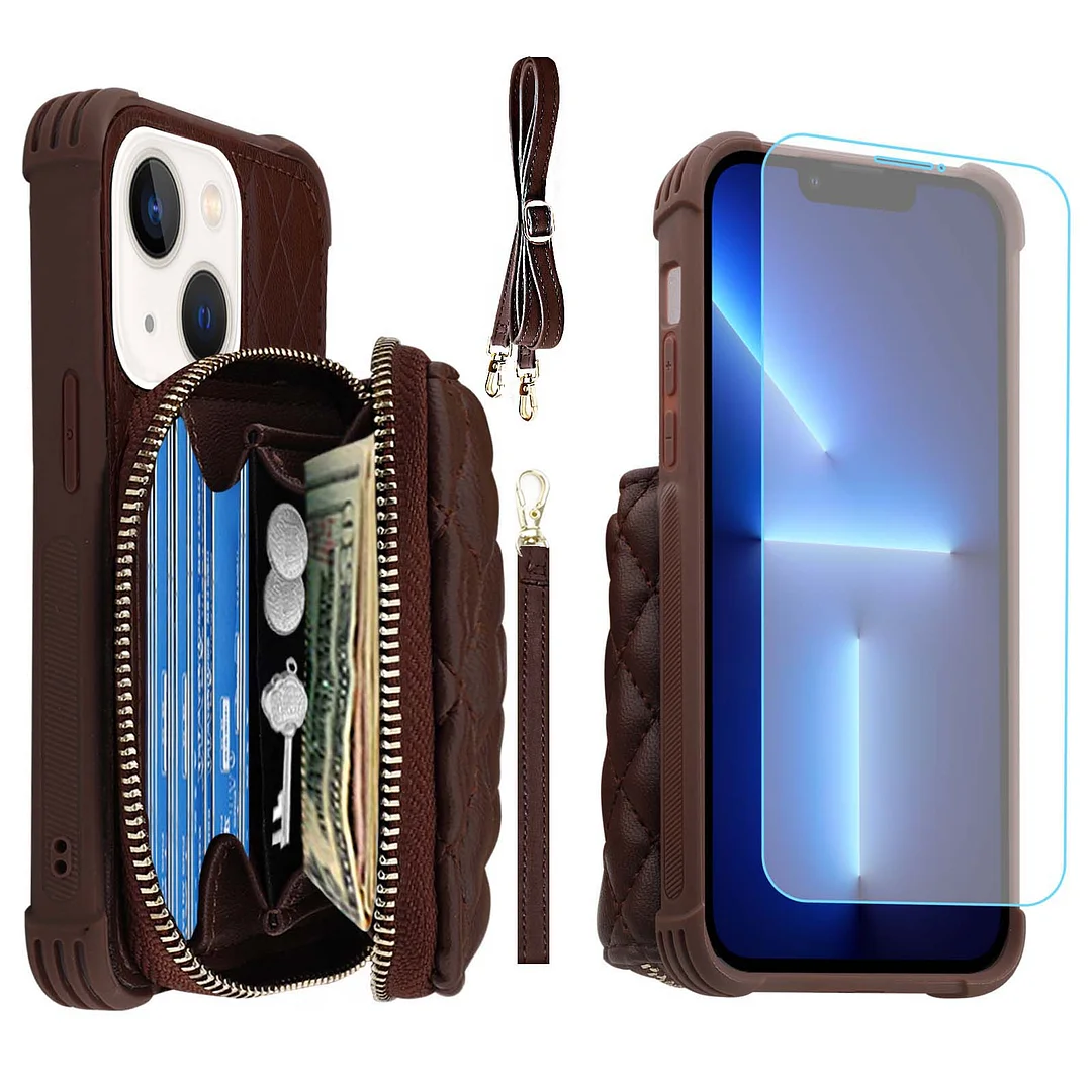 MONASAY Zipper Wallet Case for iPhone 14 6.1 inch