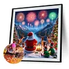 Diamond Painting-DIY Full Round Drill Santa Claus Elk Fireworks(40*40 CM)