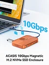 ACASIS 10Gbps Magnetic M.2 NVMe SSD Enclosure & USB C Docking Station with Cooling Fan for iPhone 17/16/15 Pro/Pro Max/Plus,Tool Free Installation,Support Size 2230/2242/2260/2280 B+M M-Key