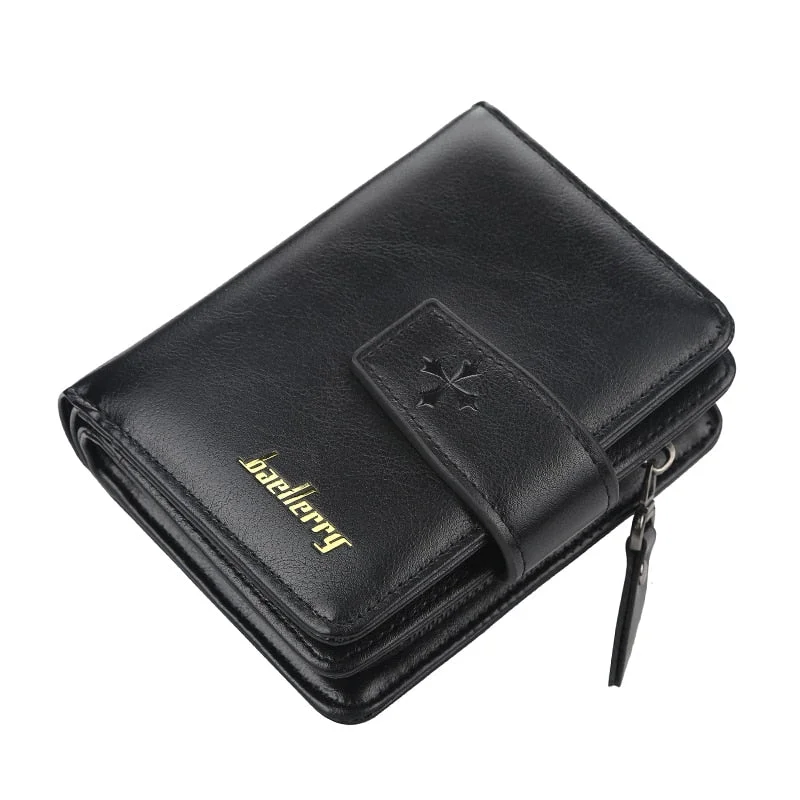 2022 New Business Men Wallets Zipper Card Holder High Quality Male Purse New PU Leather Vintage Coin Holder Men Wallets