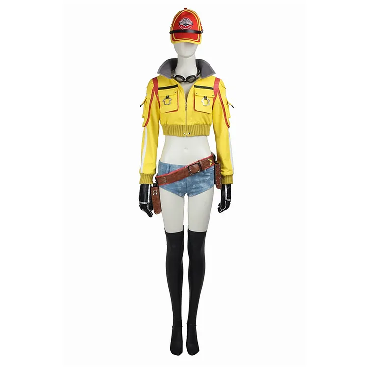 Final Fantasy VII Rebirth 2024 Cindy Aurum Yellow Set Outfits Cosplay Costume Halloween Carnival Suit