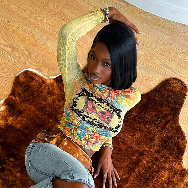 Uveng Uveng New Autumn Fashion Stylish Printed Long Sleeve T-Shirt Girl