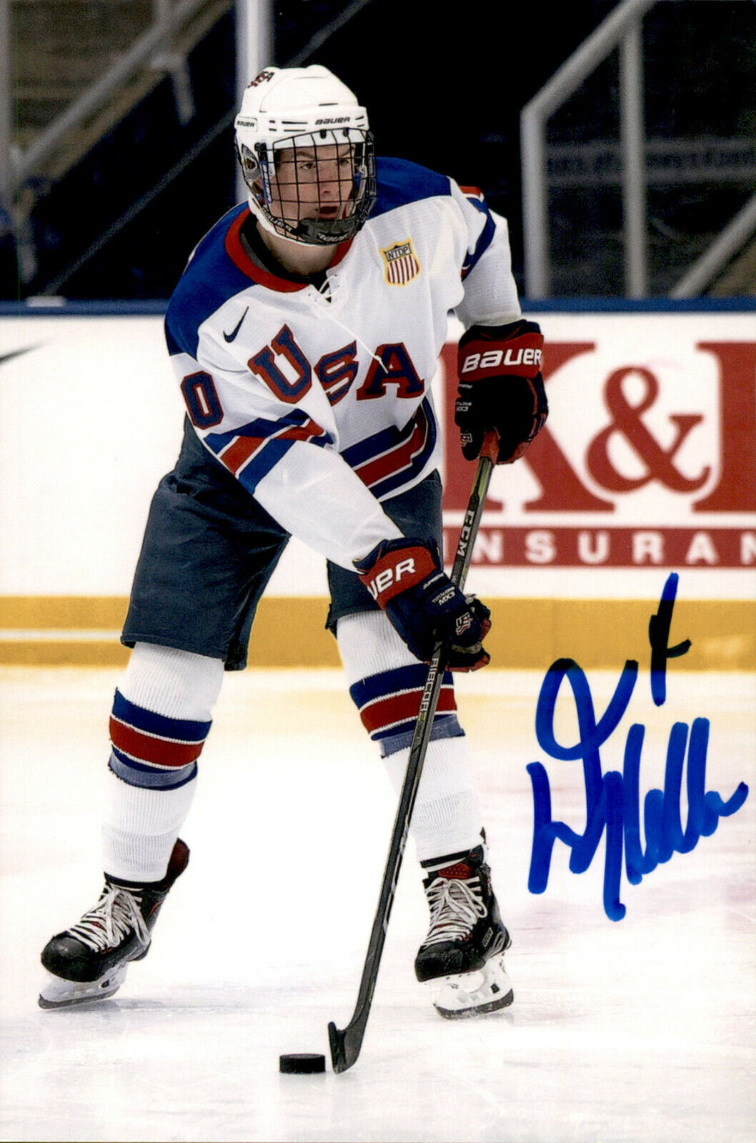 Drew Helleson SIGNED 4x6 Photo Poster painting COLORADO AVALANCHE / TEAM USA