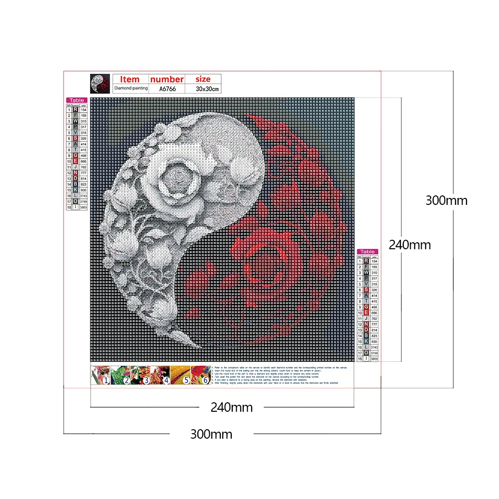 Diamond Painting - Full Round Drill - Yin Yang Flower(30*30cm)