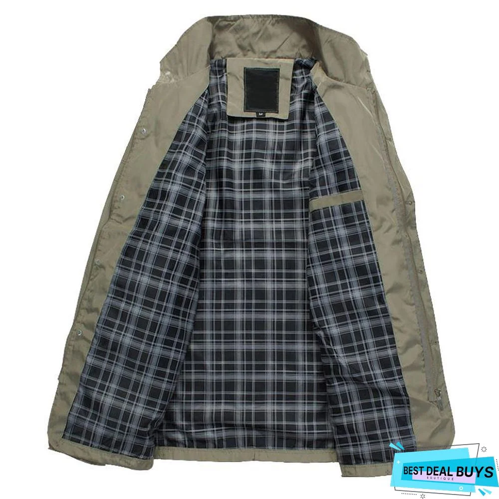 Fashion Thin Men's Jackets Hot Sell Casual Wear Comfort Windbreaker Autumn Overcoat Necessary Spring Men Coat