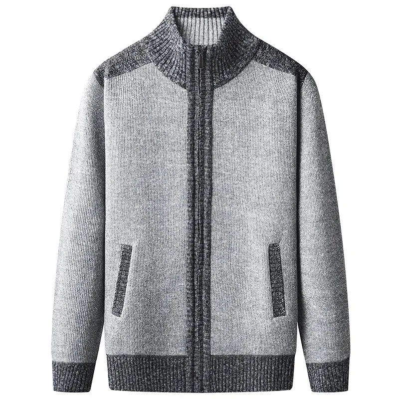 Zippered knitted sweater