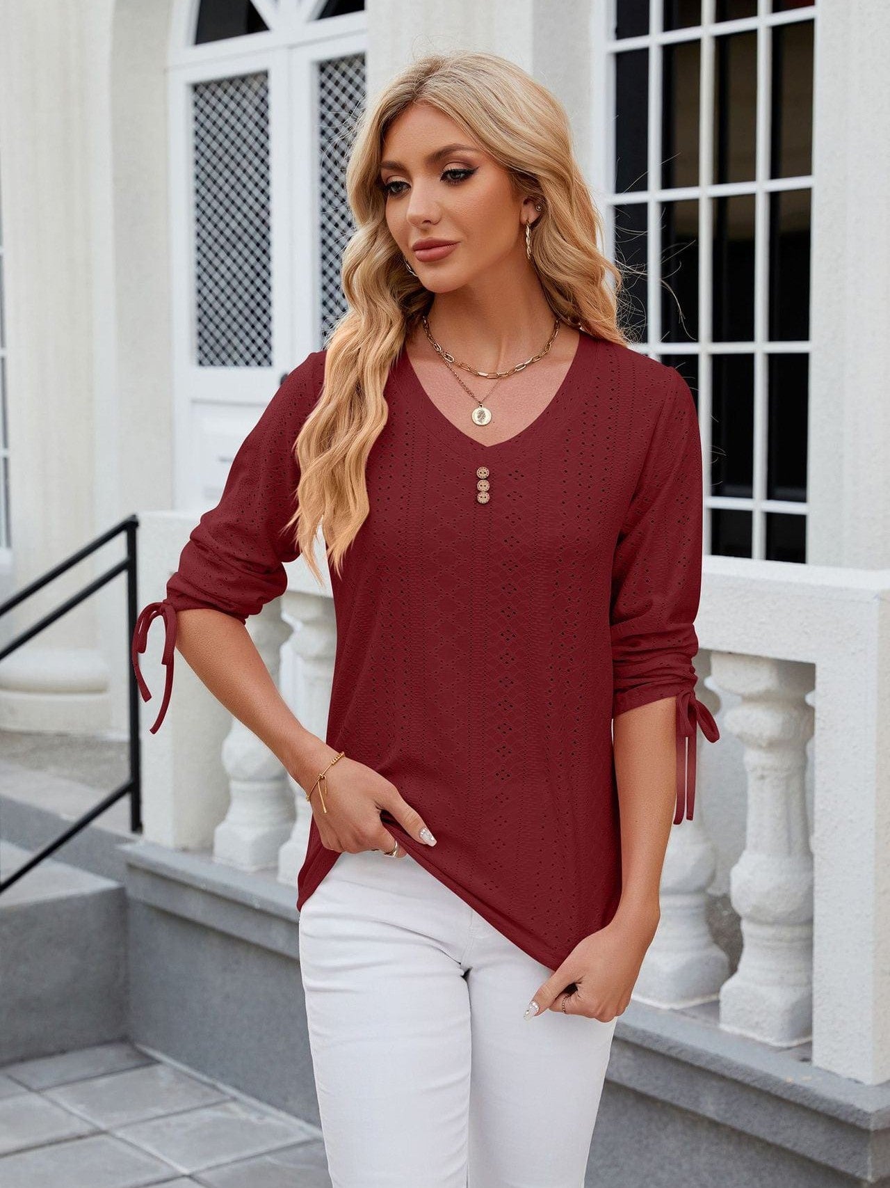 Grey Ribbed Knit Top with Short Sleeves