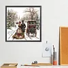 (40*40cm)Christmas Snow Scene - Full Round Drill Diamond Painting