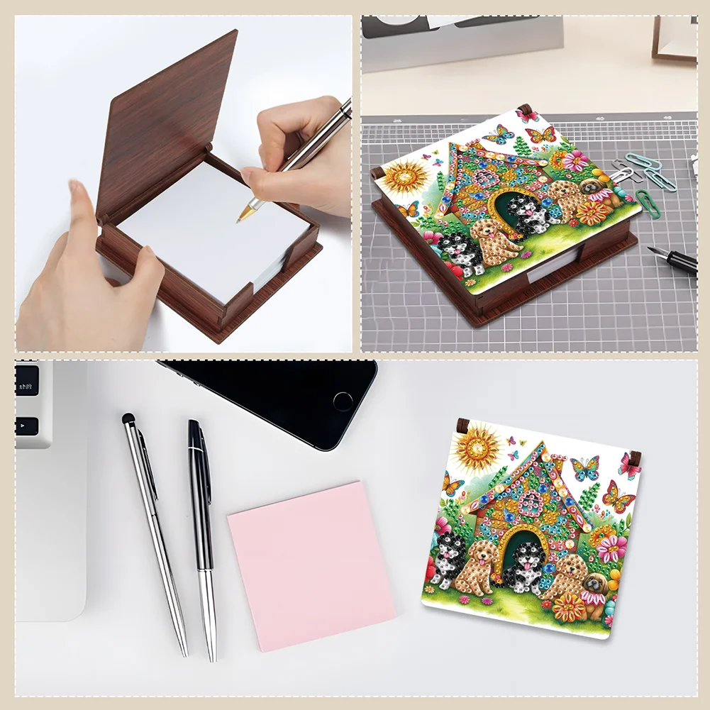 DIY Dog Diamond Painting Note Box Paper 160 Sheets of Paper for DIY Art Craft