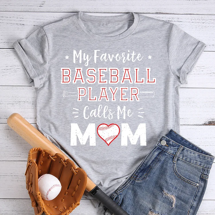 My Heart Belong To Baseball Player He Calls Me Mom T-Shirt