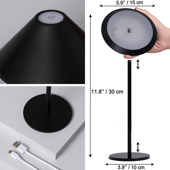 Minimalist Dimmable Touch Table Lamp - Waterproof & Rechargeable ...