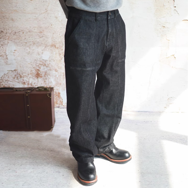Vintage Denim Dark Loose Straight Jeans