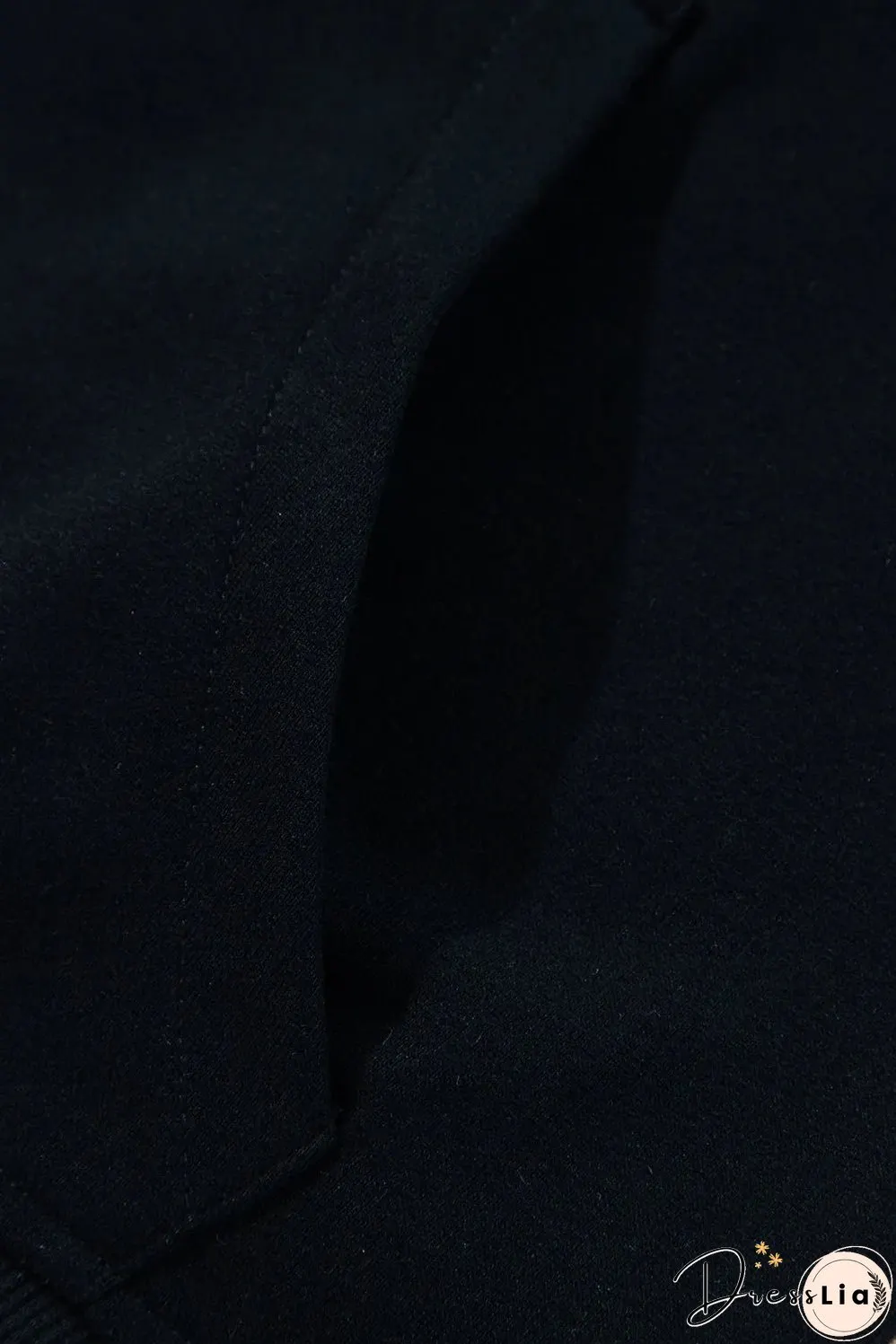 Black Quarter Zip Stand Neck Kangaroo Pocket Sweatshirt