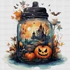 (Stamped/Counted) Halloween Glass Bottle Scene-11CT Cross Stitch 45*45cm/17.72*17.72in